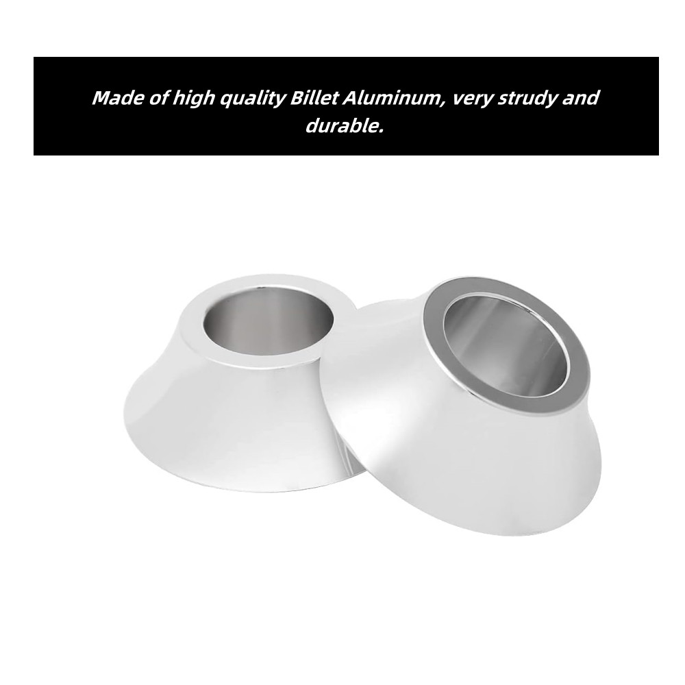Chrome 25mm Tapered Front Axle Wheel Spacers For Harley Street Road Glide 08-23