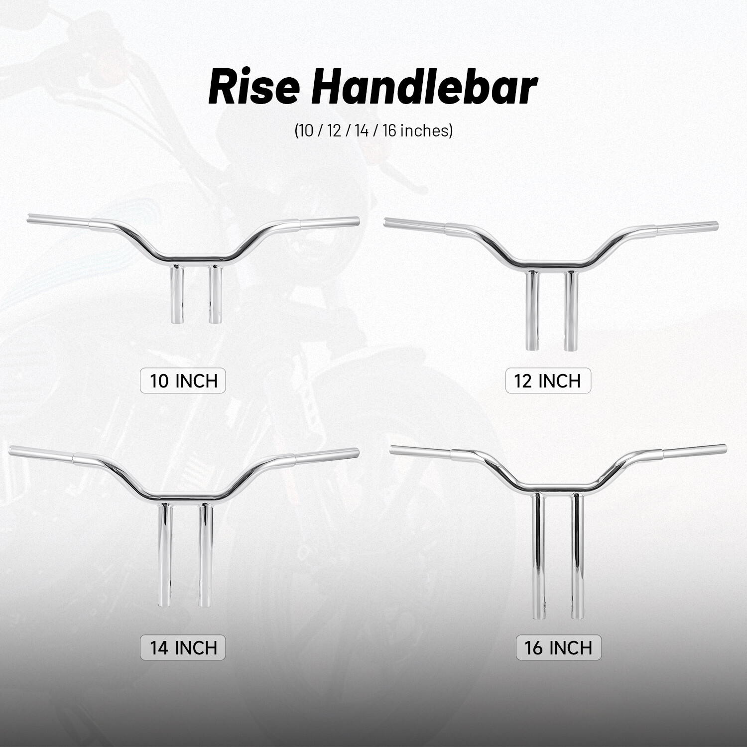 10″ 12″ 14” 16″ Gloss Black Pre-Drilled Handlebar T-Bar For Harley Dyna Softail