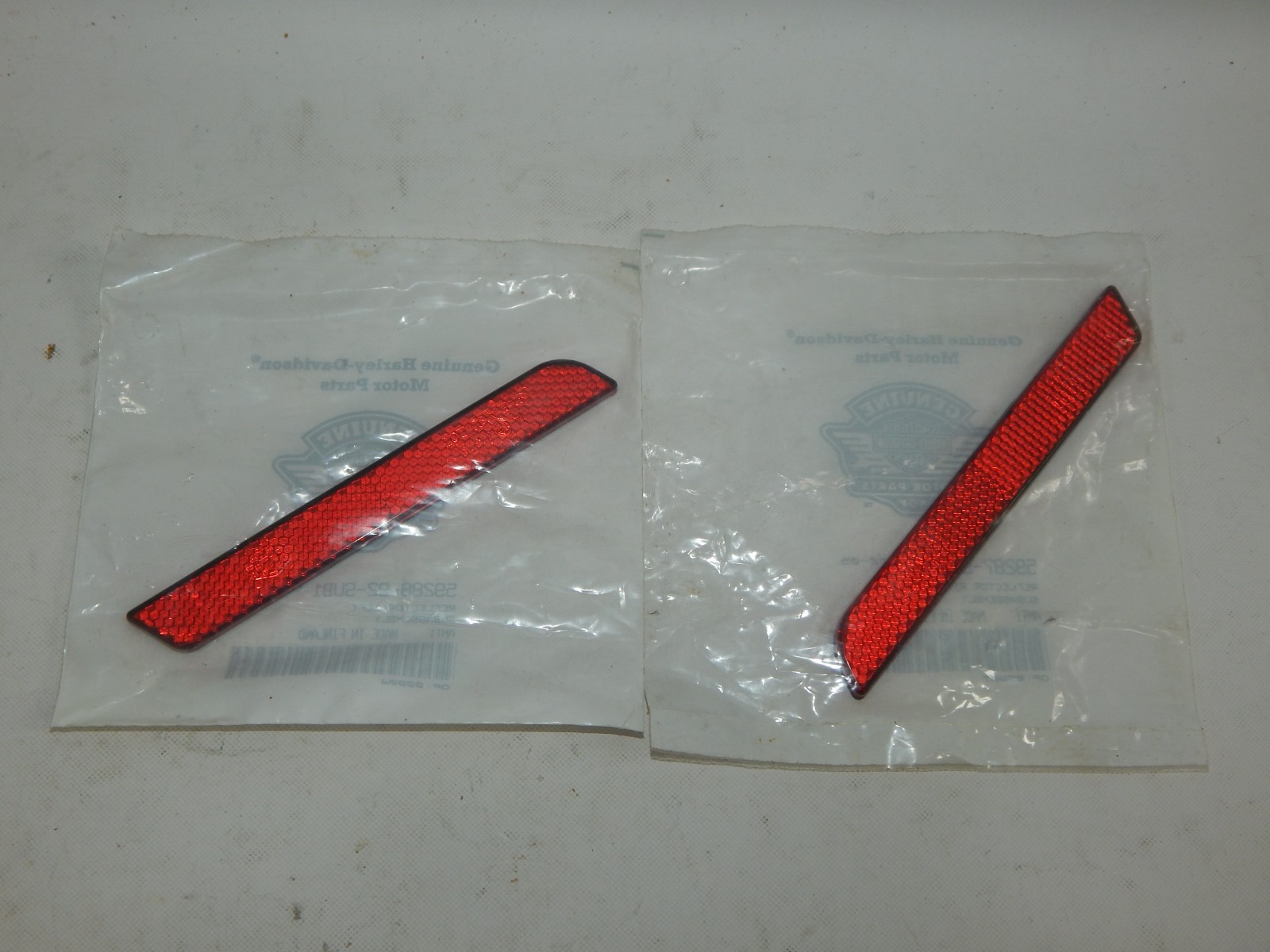 New OEM 1993-2024 Harley-Davidson Left Right Red Side Fork Reflector Pair Set