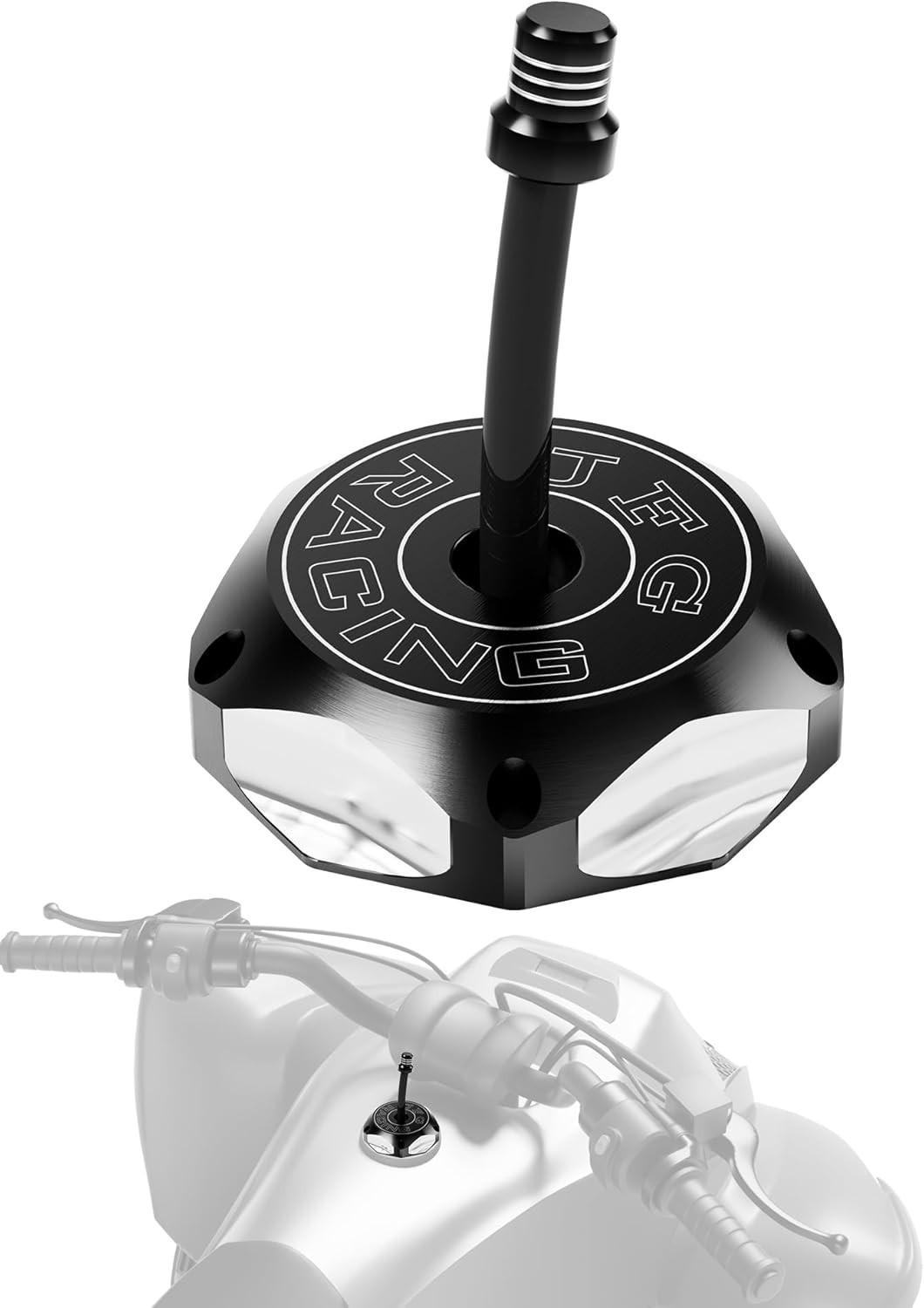 JFG RACING ATV Gas Cap,CNC Fuel Tank Billet Cover for YFZ Black