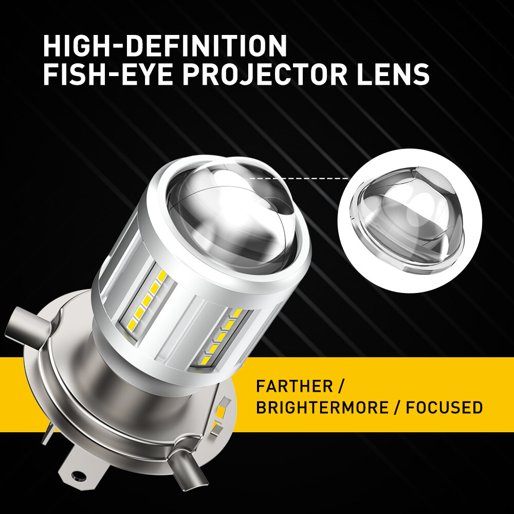 For Motorcycle H4 9003 LED Headlight Hi/Lo Beam Front Light Bulb Super Bright x1