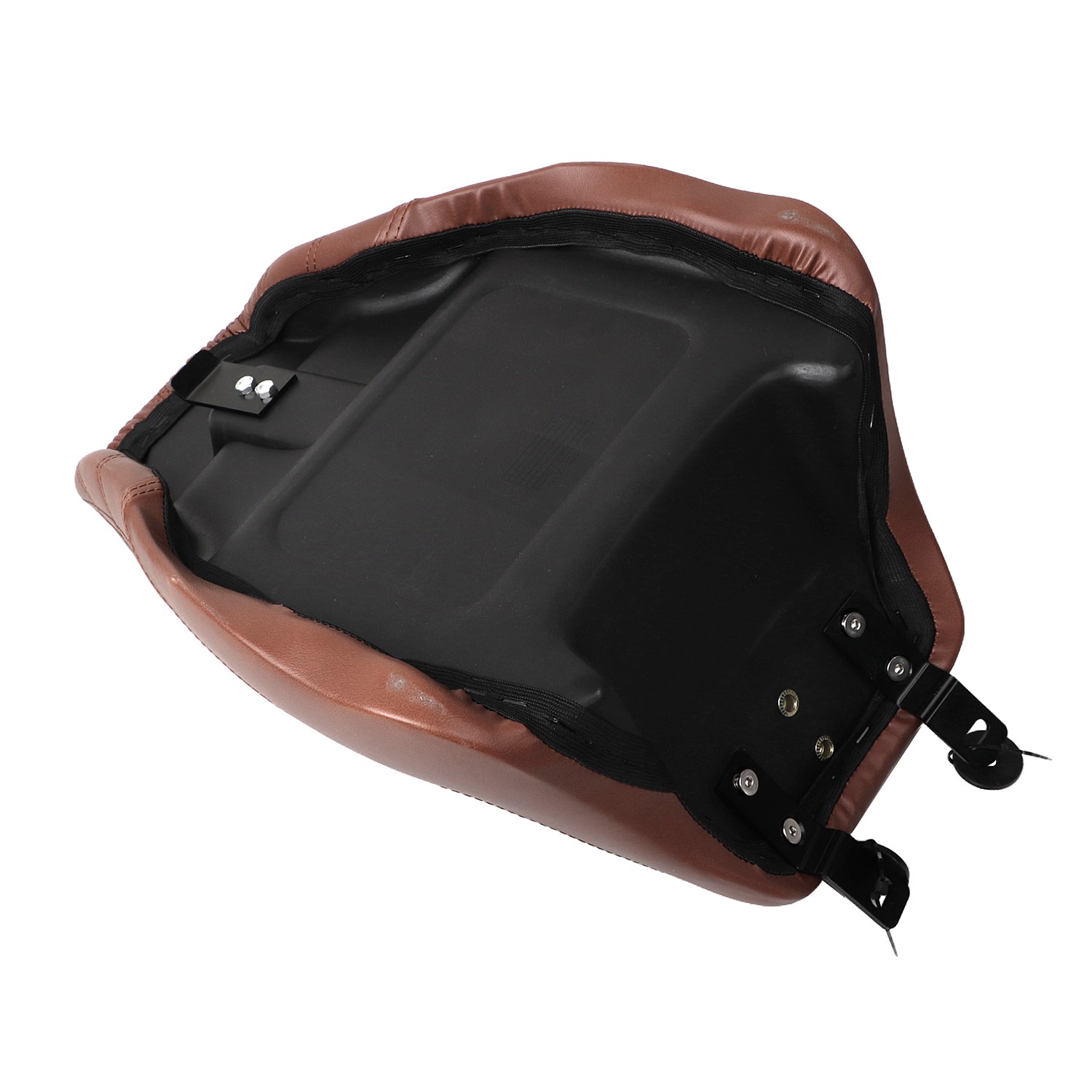 Diamond Brown Synthetic Leather + Ultra-Foam Solo Driver Seat For Harley Softail
