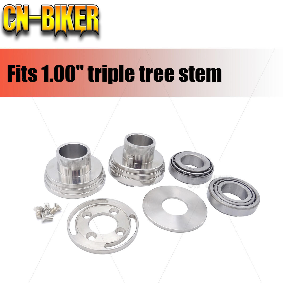 Chrome Bearings Internal Fork Neck Cup Stop Kits Fit 1936+ Harley Chopper Bobber