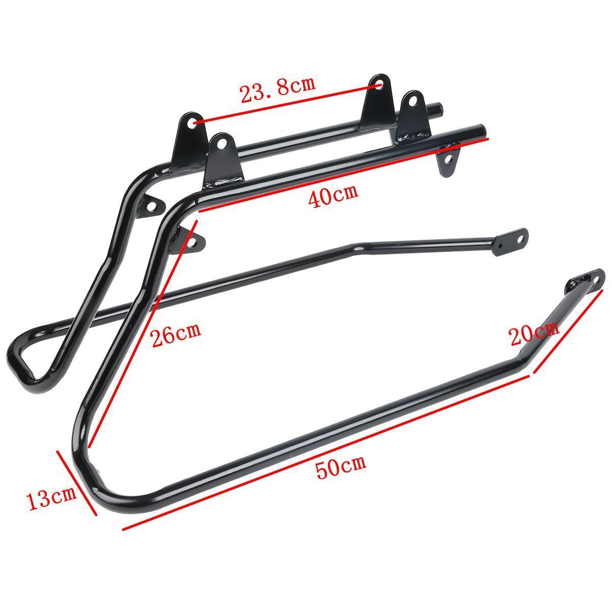 Black/Chrome Saddlebags Conversion Brackets For Harley Softail Fatboy 1984-2017