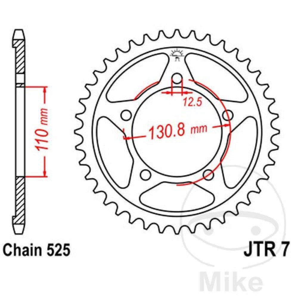 RK 525ZXW CHAIN SPROCKET 17 CROWN 45 STR for BMW 1000 S RR 2014-2018