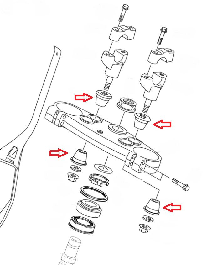 KAWASAKI – Solid Handlebar Mounts – Bar Cones – Billet Aluminum – KXF KDX KLX