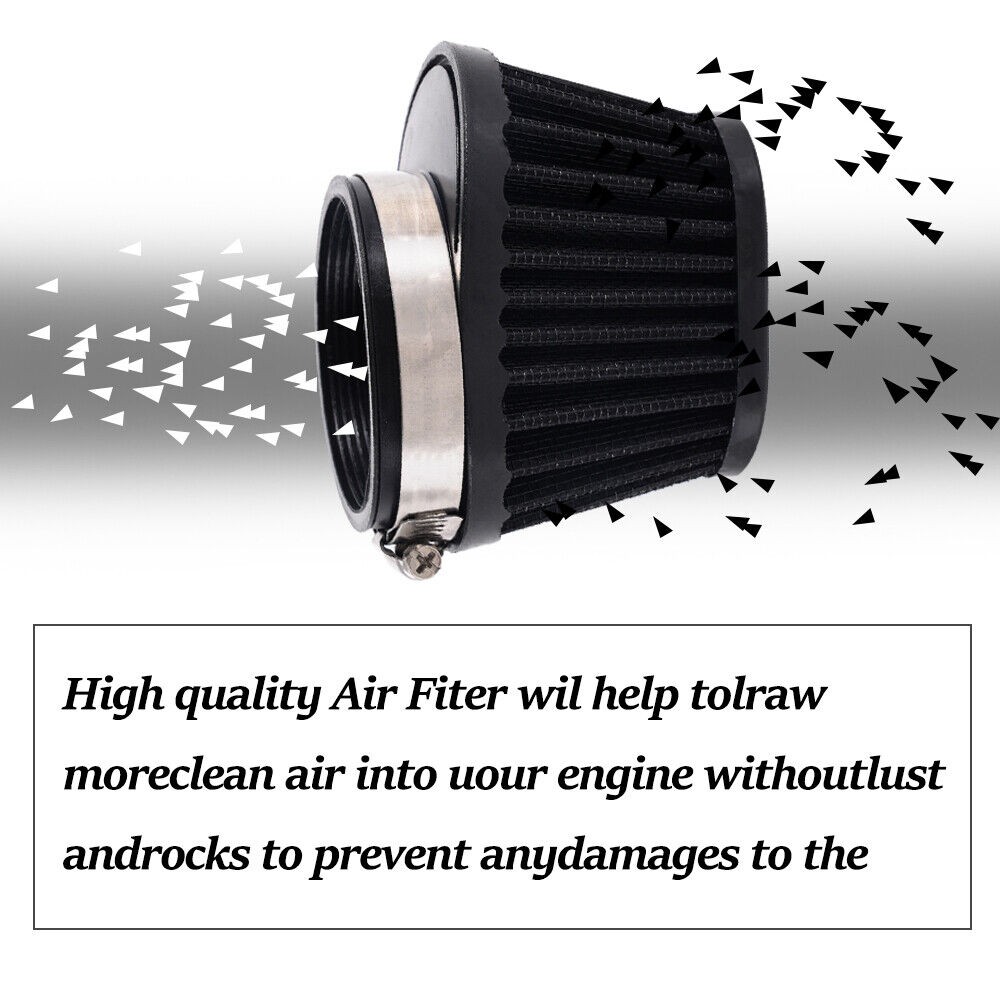 4x Universal Black 2.36in Motorcycle Air Intake Filter Cleaner Pod Replacement