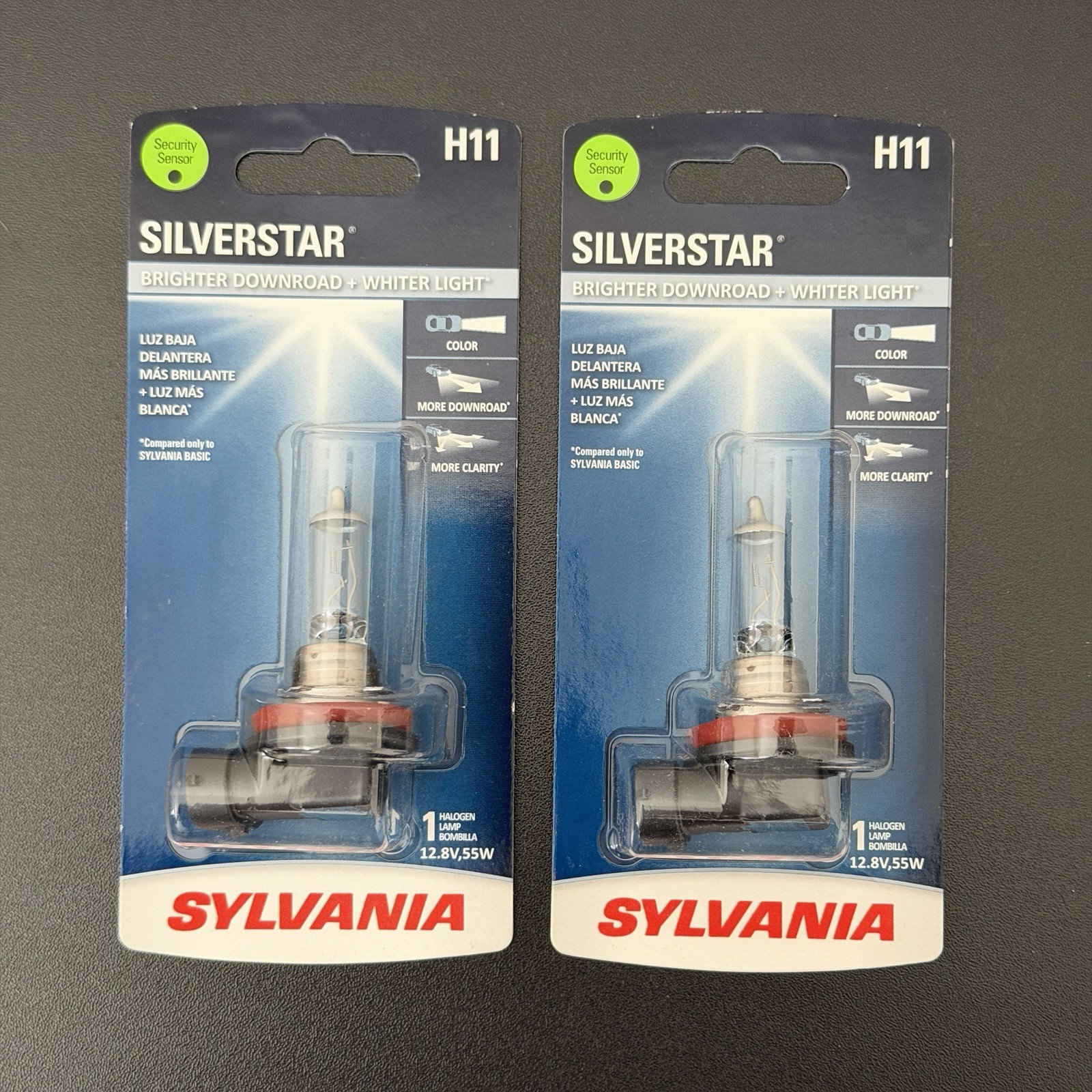 Sylvania Silverstar H11 55W One Bulb Head Light Low Beam Stock Lamp 2 Bulbs