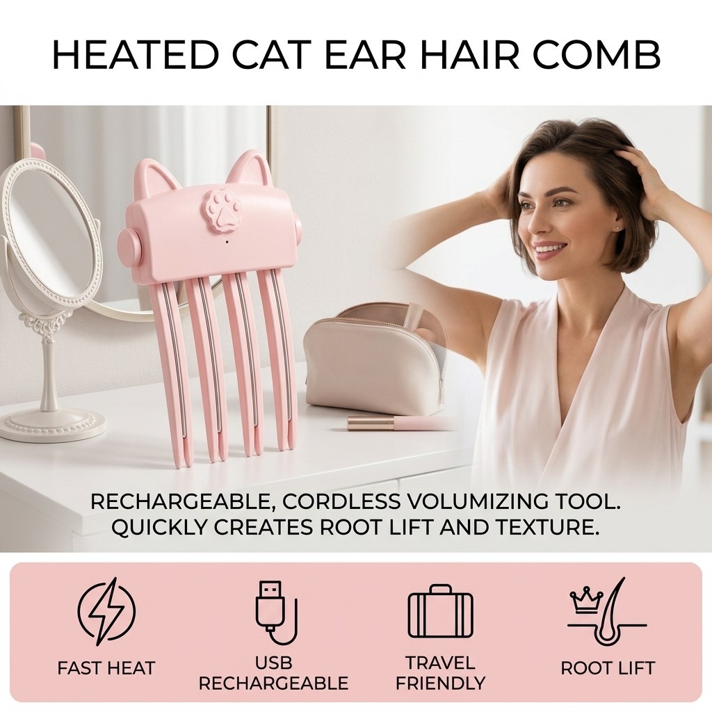 Electric Cordless Heated Hair Volume Clip – Root Clips for Curly Hair Volume US