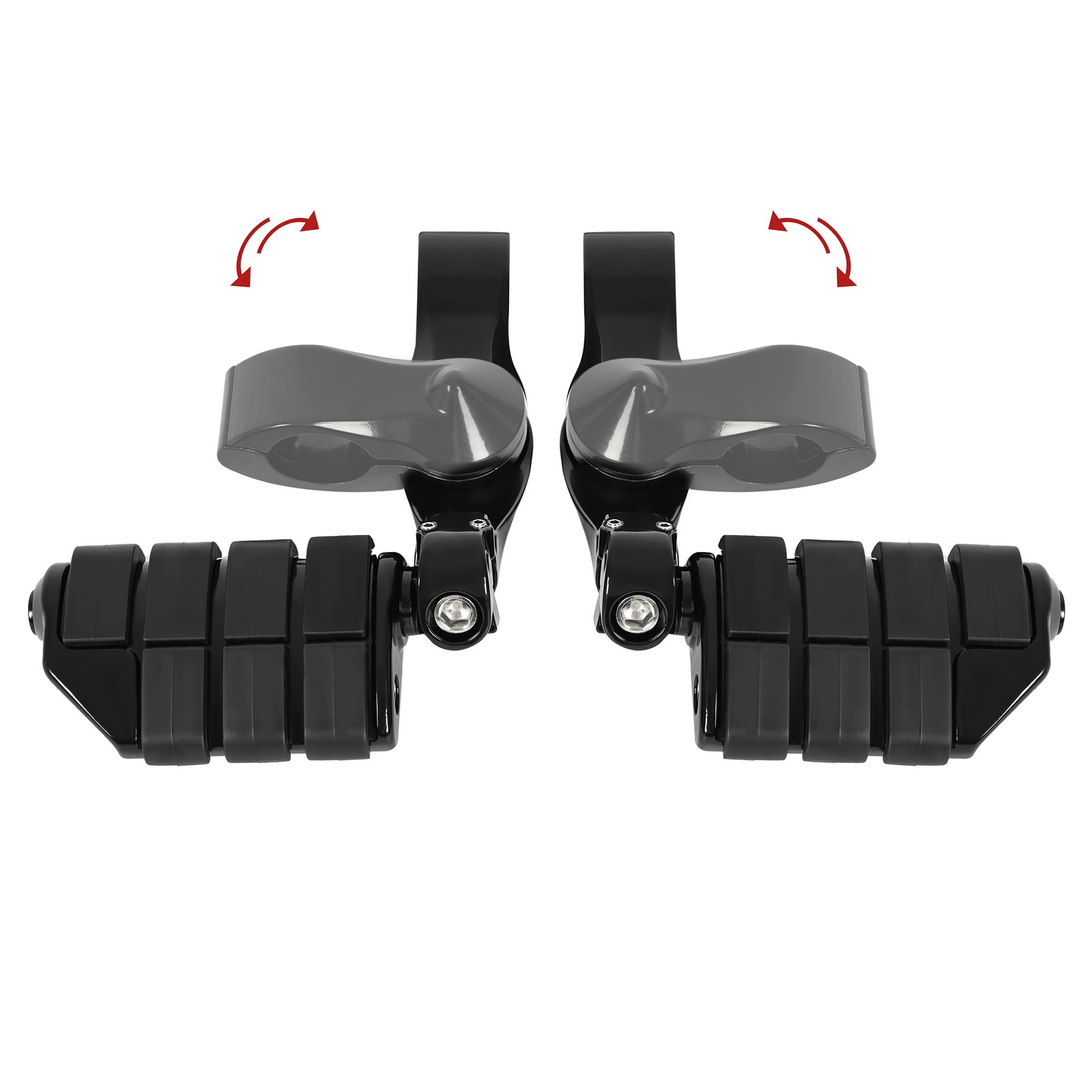 Black Highway Engine Guard Foot Pegs Footrest For Harley Touring 1.25″ Crash Bar