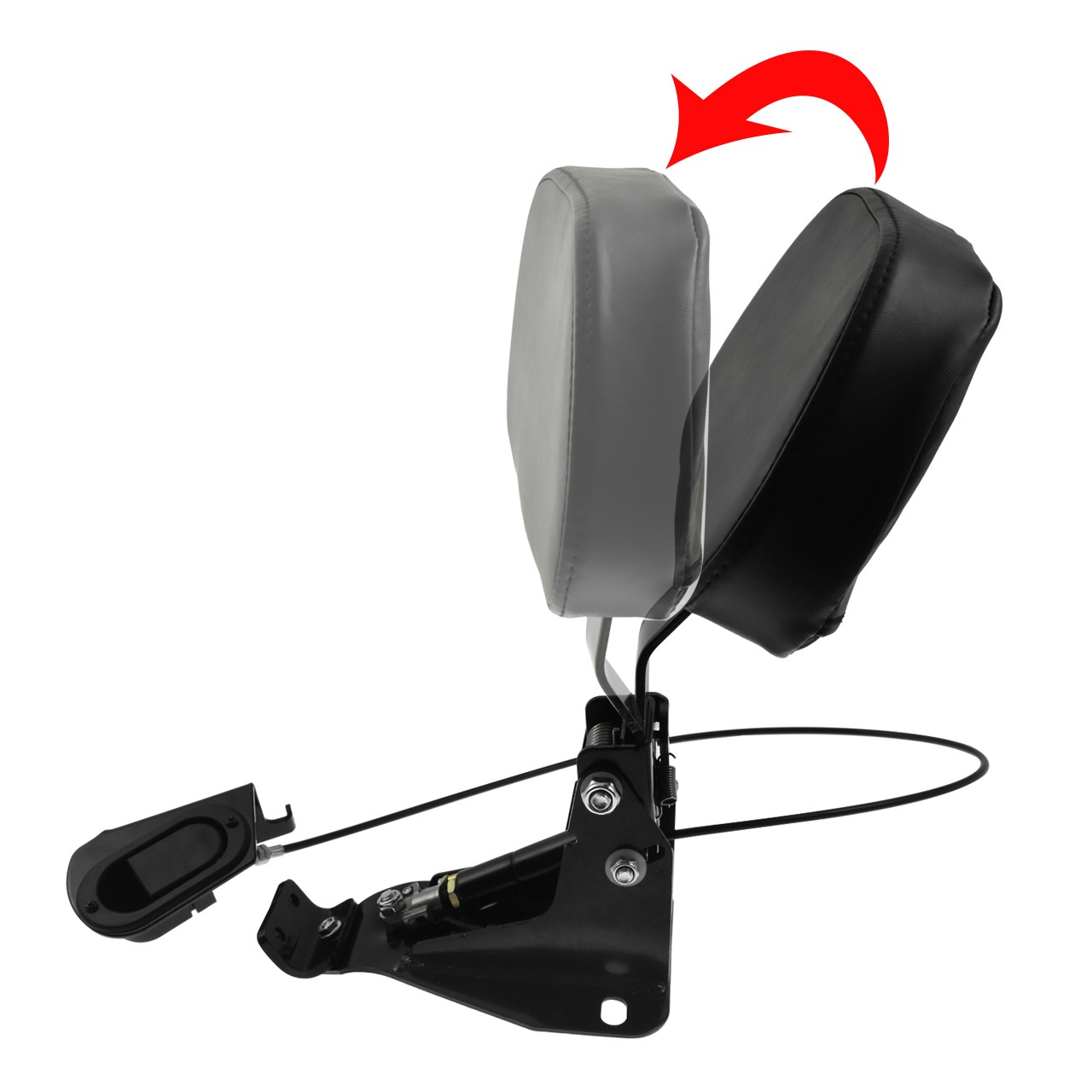 Black Adjustable Driver Backrest w/ Mounting Kit For Harley Touring 2009-2025