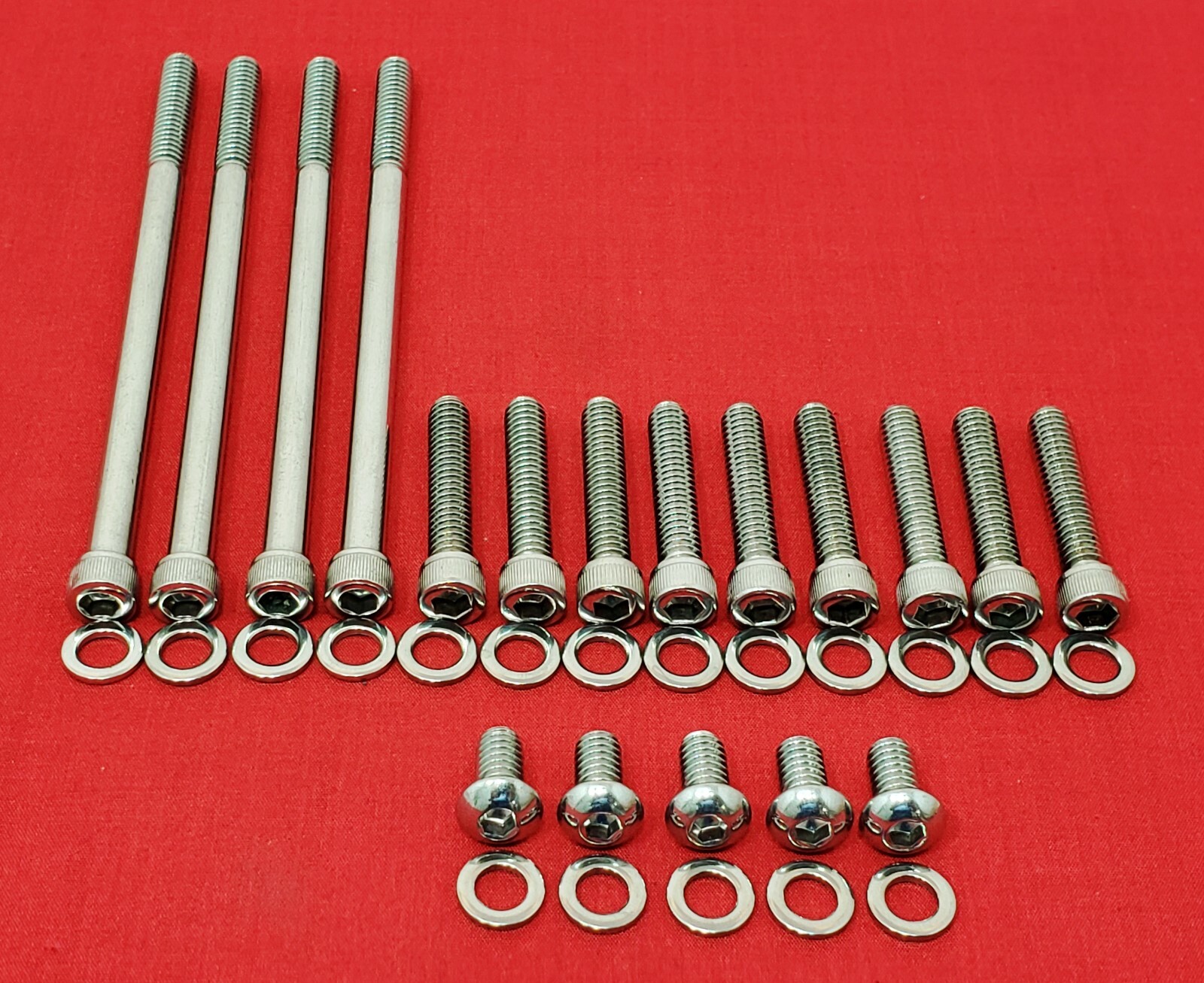 2006-2017 HARLEY DYNA PRIMARY POLISHED STAINLESS STEEL ALLEN BOLTS KIT SET