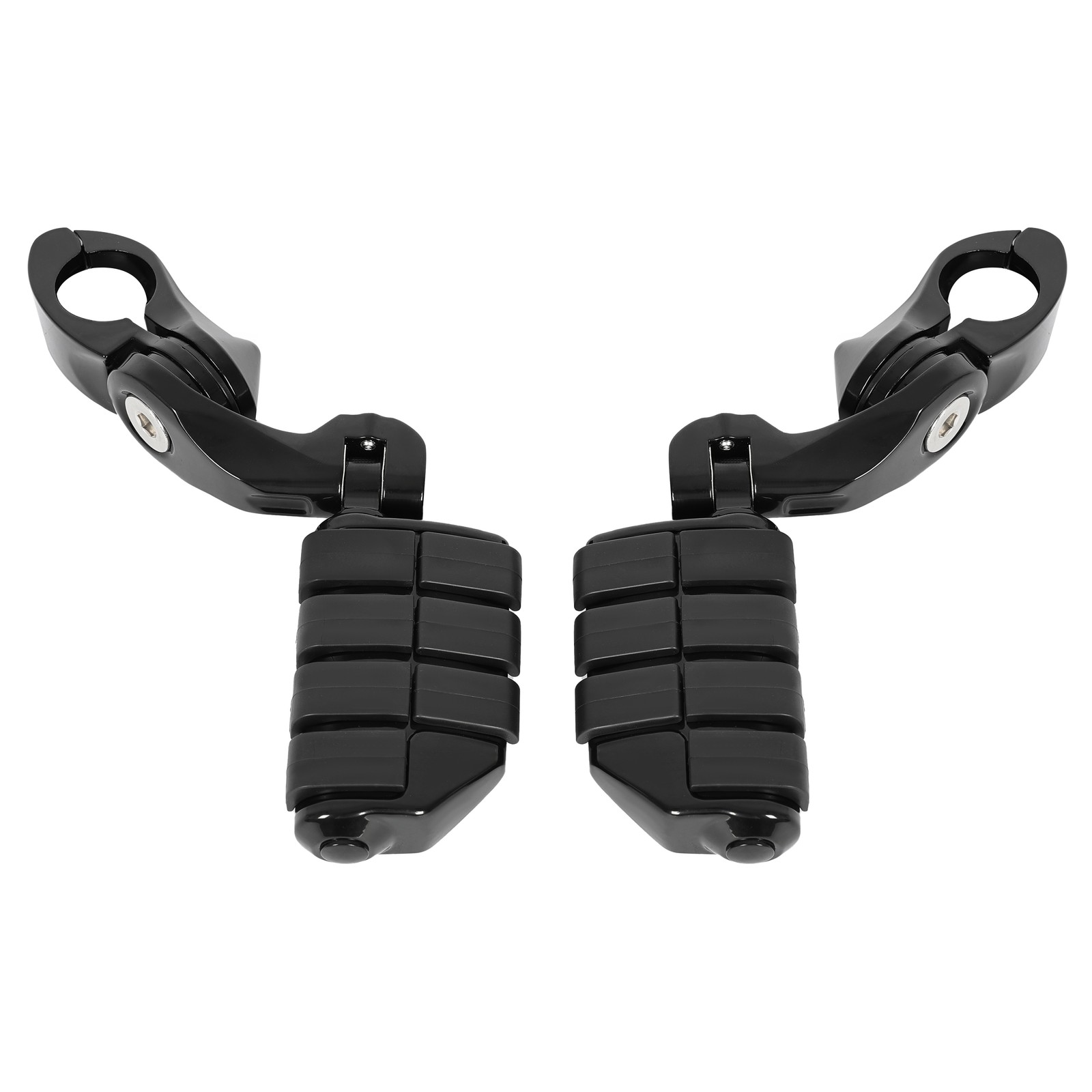 Black Highway Engine Guard Foot Pegs Footrest For Harley Touring 1.25″ Crash Bar