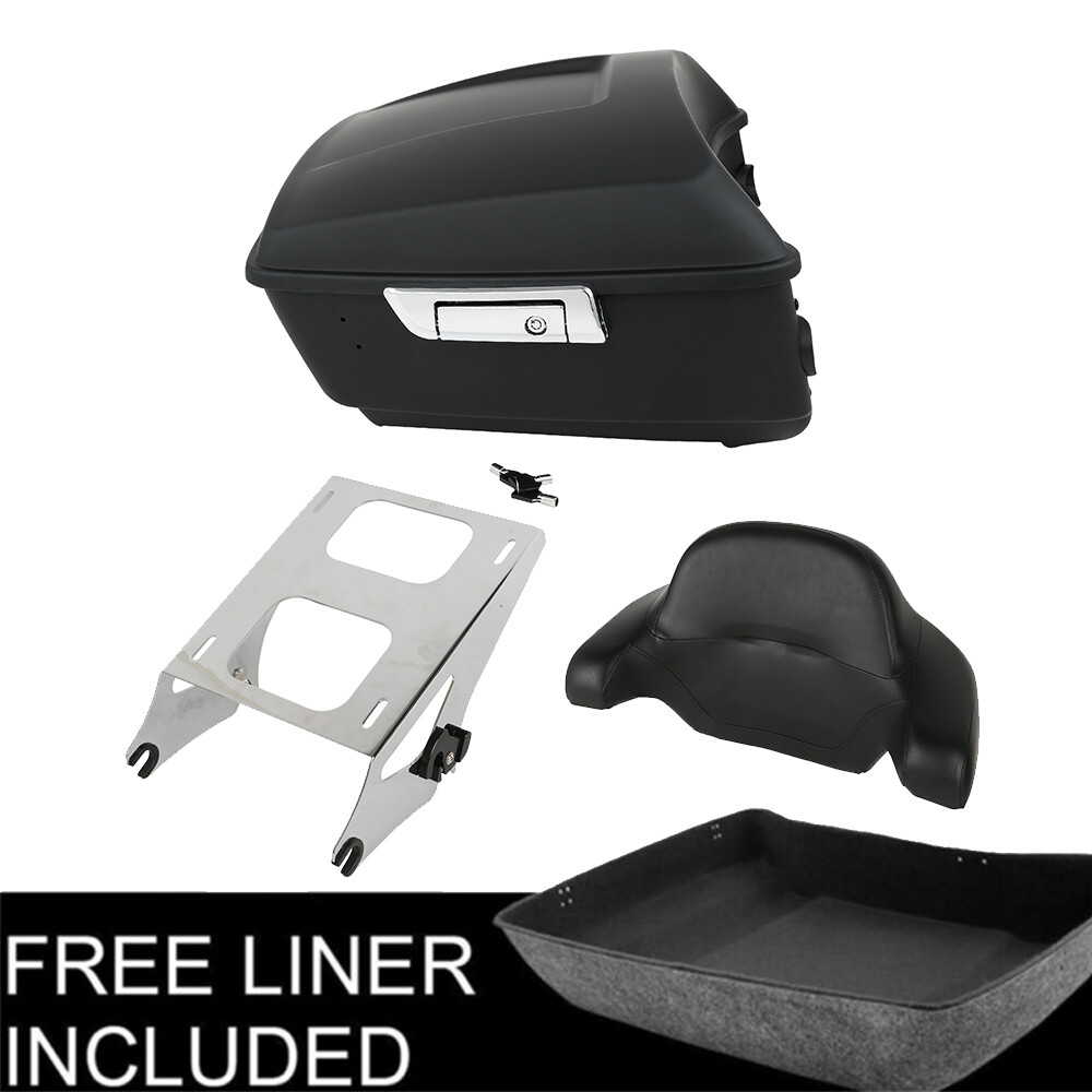Matt Black King Pack Trunk Pad Mount Fit For Harley Tour Pak Street Glide 14-23