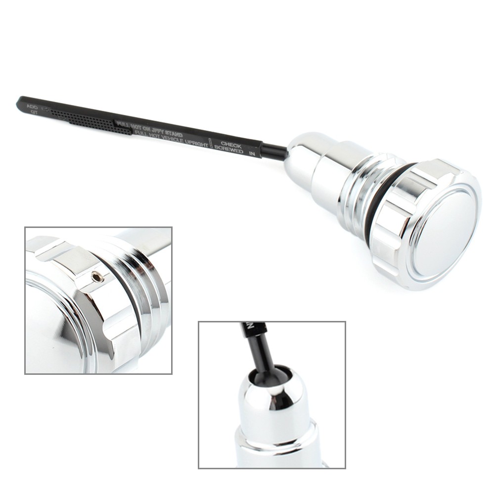 Oil Dipstick Chrome For Harley Touring FLHR FLHX FLH/T FLTR Alluminum Alloy