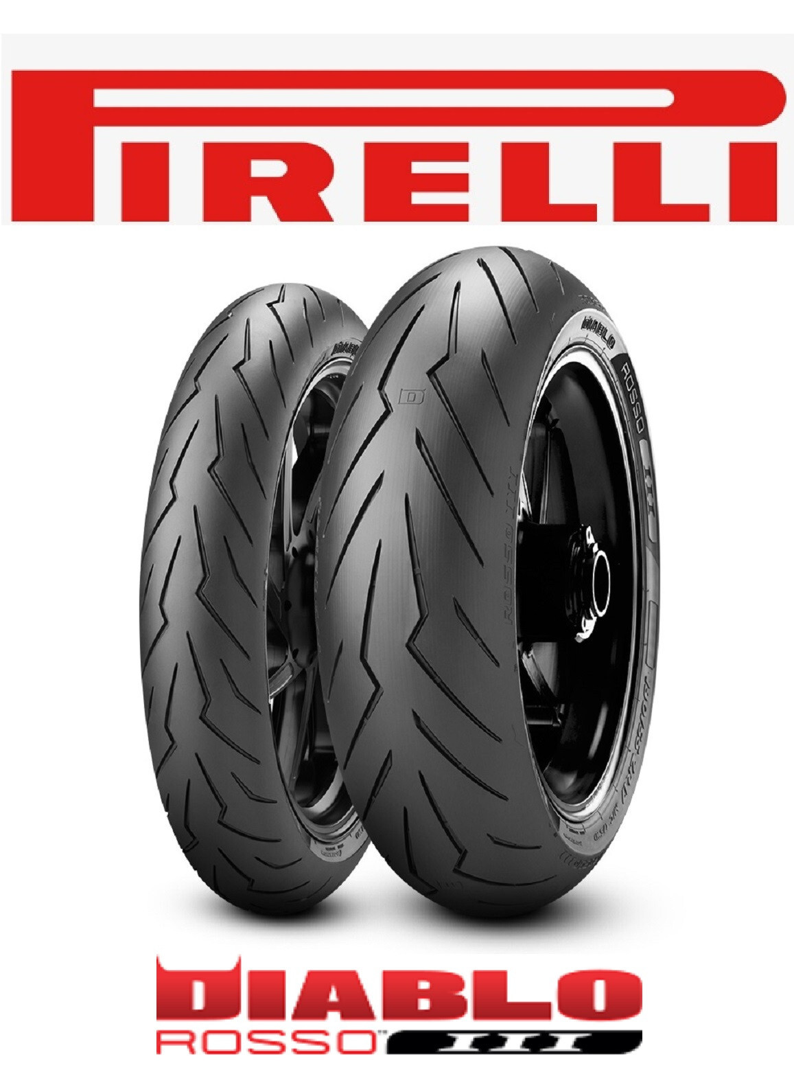 PIRELLI DIABLO ROSSO 3 III TIRE SET 120/70R17 & 180/55R17 APRILIA DUCATI