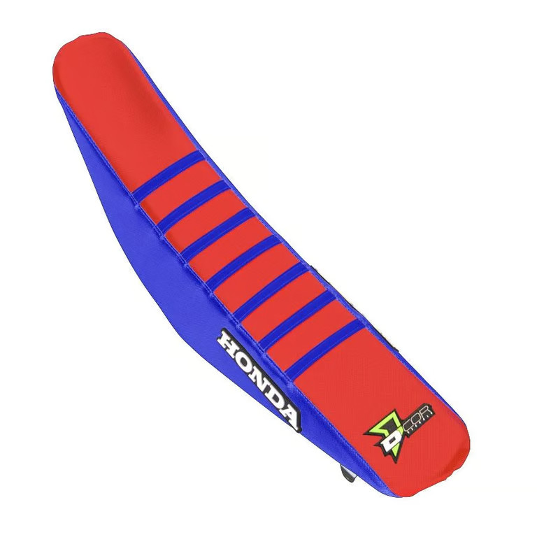 Dcor Factory Reinforced Seat Cover – Blue/Red/Blue Ribs Motorcycle 30-10-451