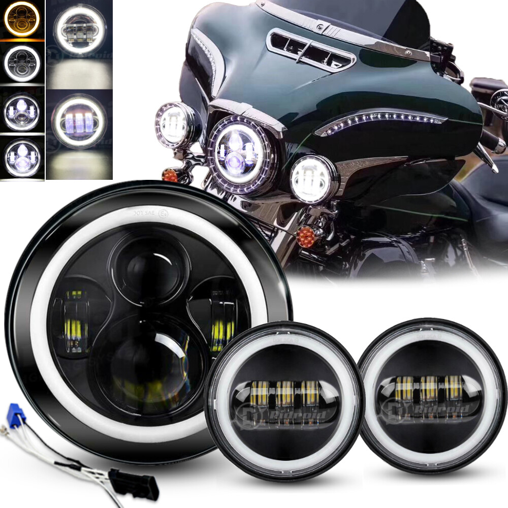 7″ LED Headlight &Passing Lights For Harley-Davidson Electra Glide Ultra Classic