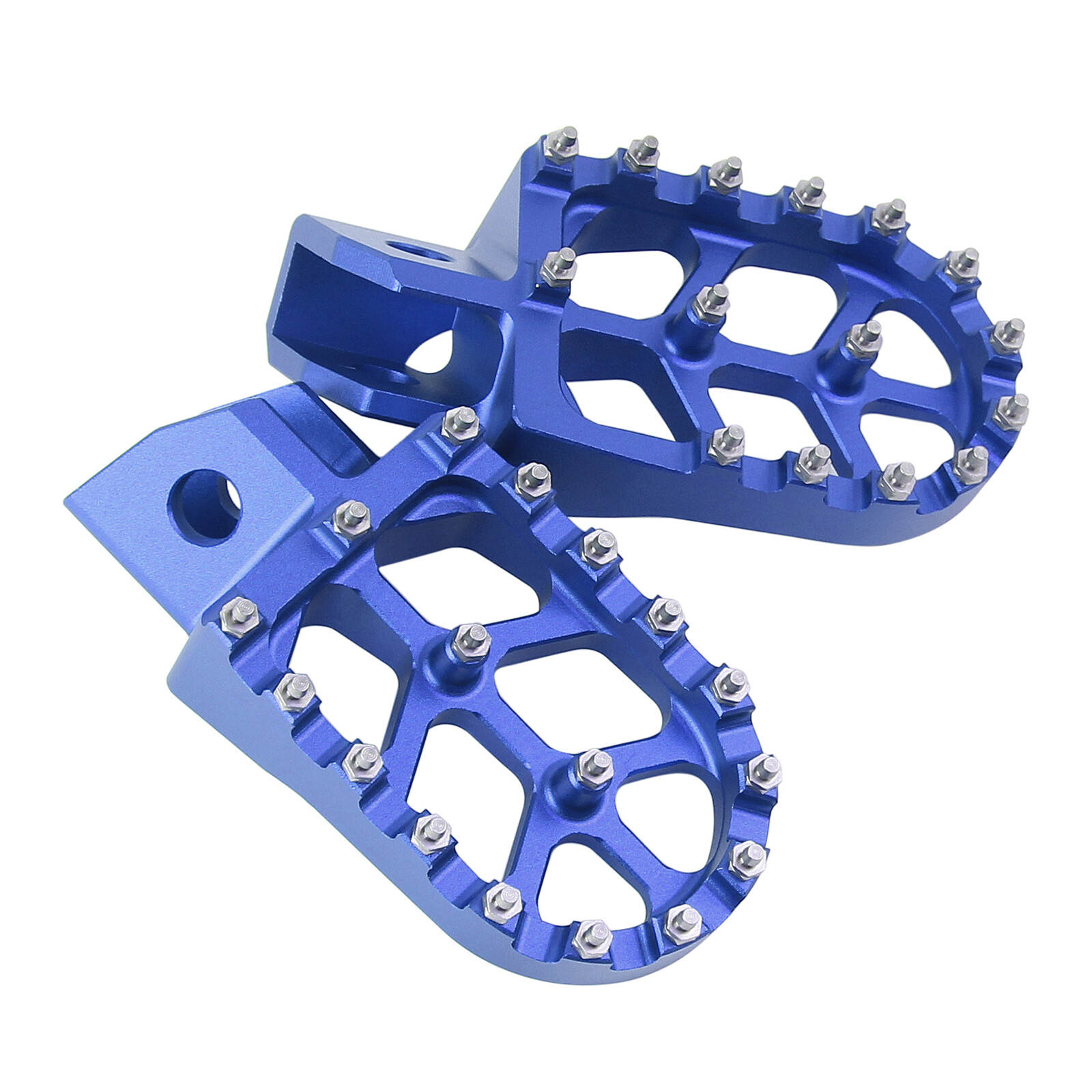 Blue Wide Foot Pegs Footrest Pedals For Yamaha XT250 YZ125 YZ80 WR250 TTR90