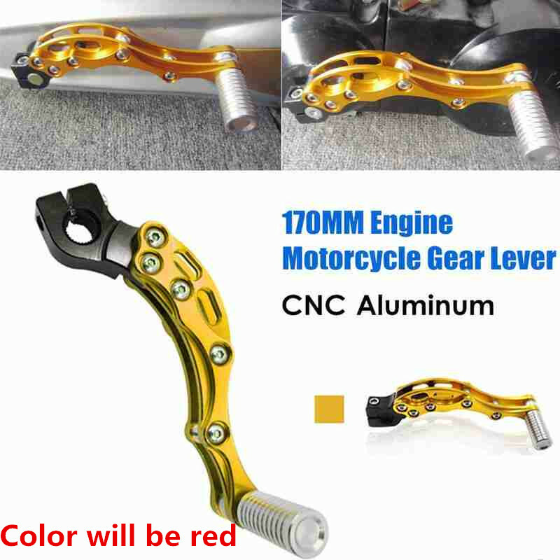 Red Motorcycle CNC Aluminum Alloy Footrest Pedal Gear Shift Shifter Lever 170MM