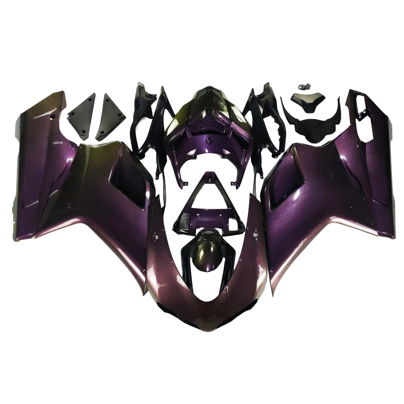 Chameleon Purple Fairings for 2007 2012 848 1098 1198 Ducati Injection Bodywork