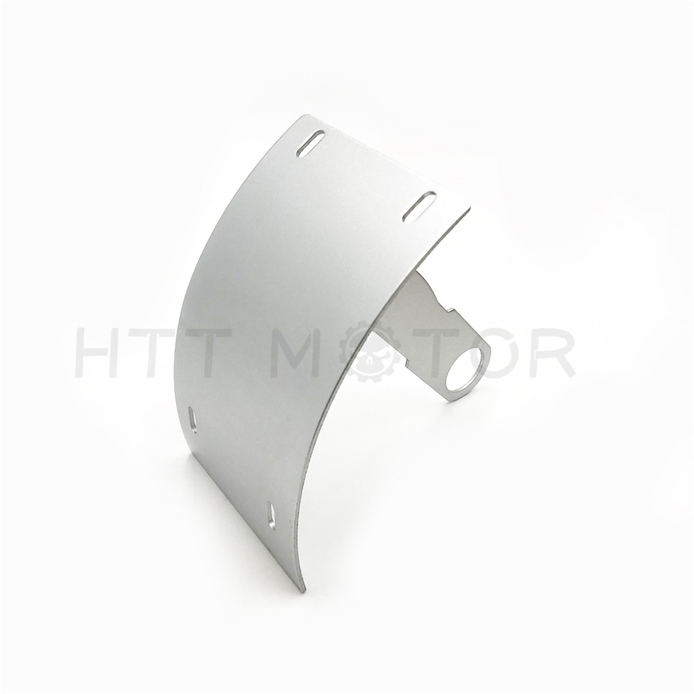 Silver Curved License Plate Relocator Frame Bracket Mount Tag Holder for 1″ axle