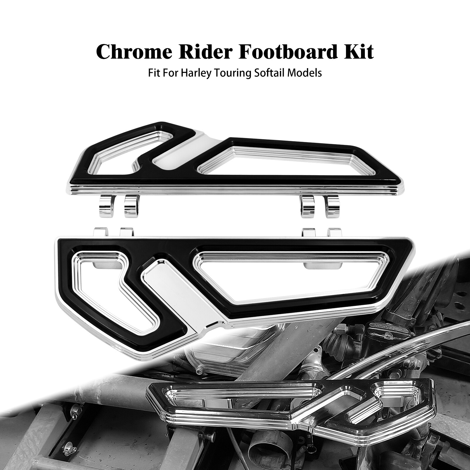 Chrome Driver Empire Footboards Floorboard For Harley Touring Electra Road Glide