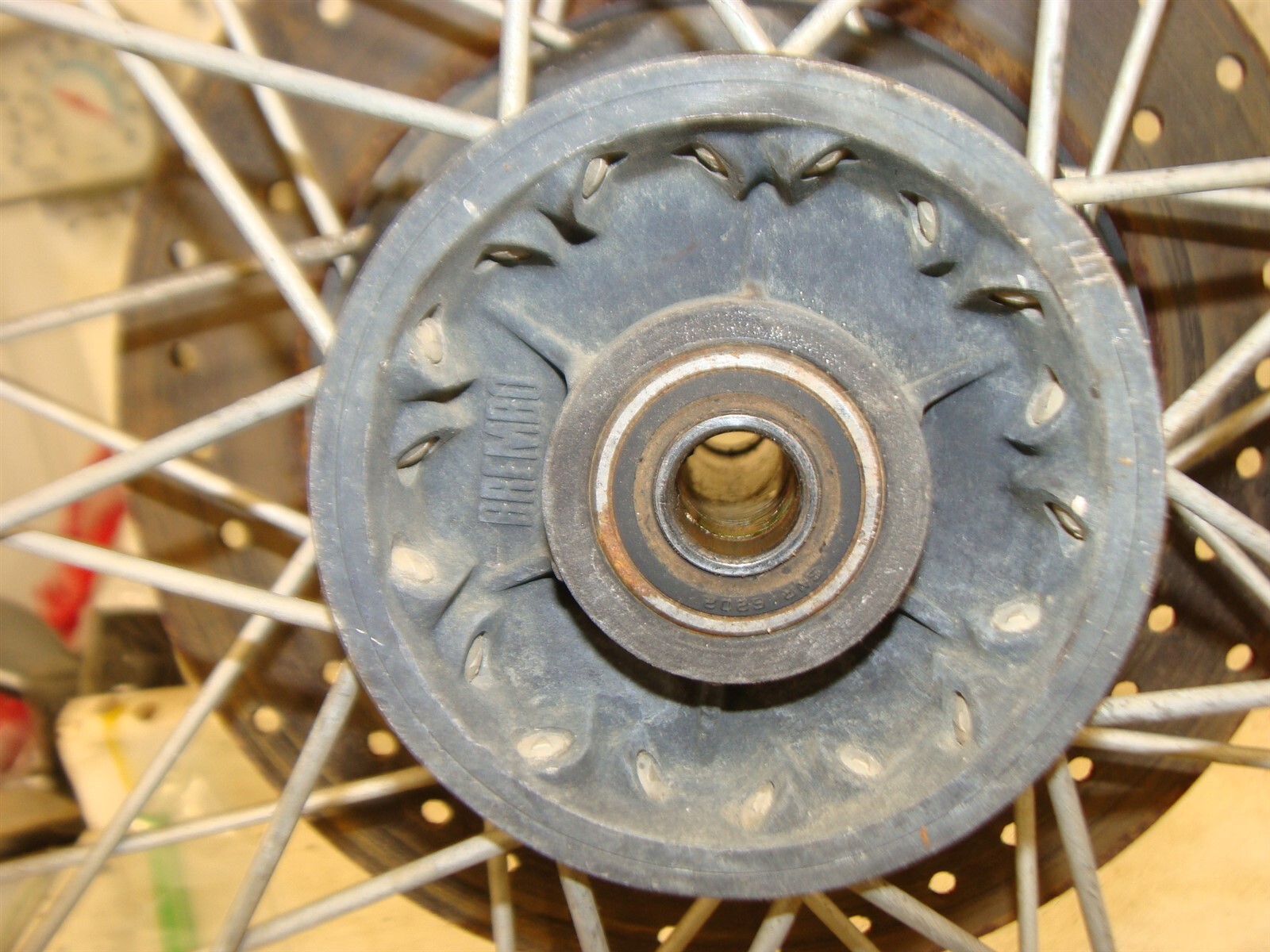 1988 CAGIVA WMX 125 oem AHRMA WRK front wheel rim tire rotor Takasage Excell