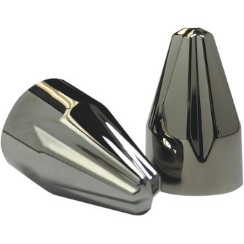 Ciro 70017 Black Chrome Fluted Spike 1/4″ Engine Bolt Caps – 10 Pack