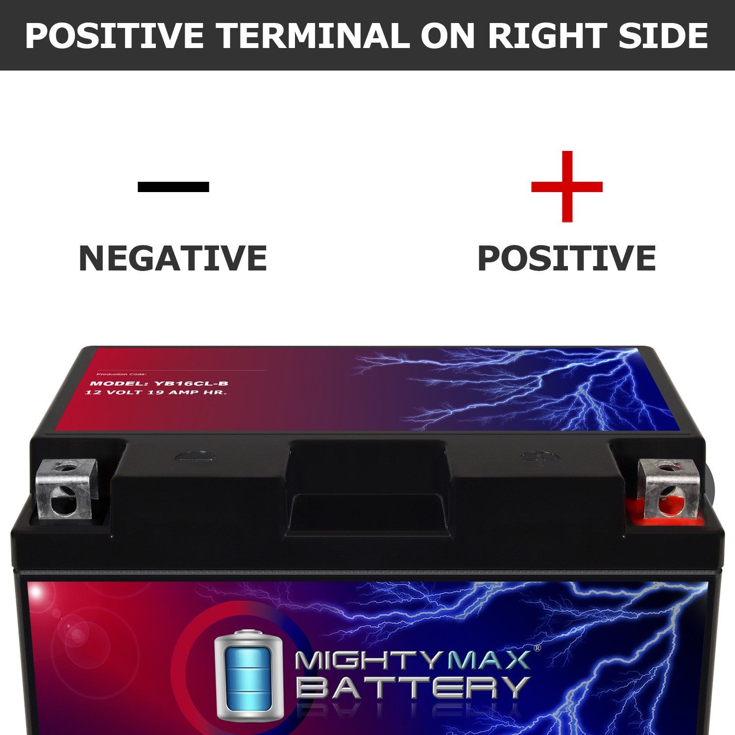 Mighty Max YB16CL-B -12 Volt 19 AH, 250 CCA, Rechargeable Maintenance Free SLA A