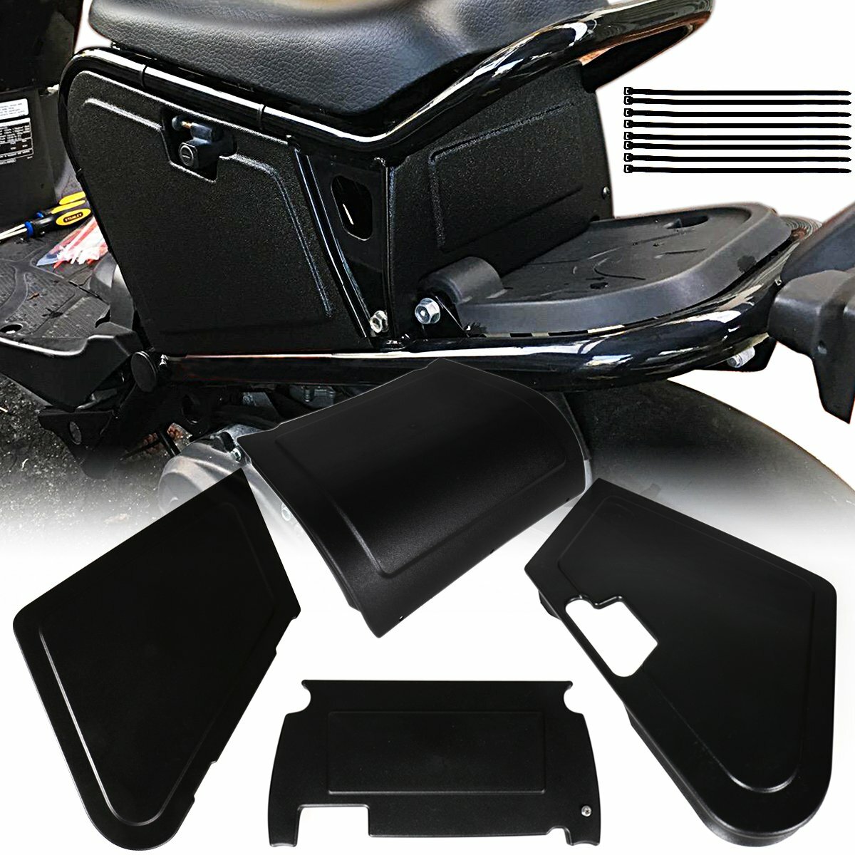 Under Seat Storage Black Body Panels Fit For Honda Ruckus / Zoomer NPS50
