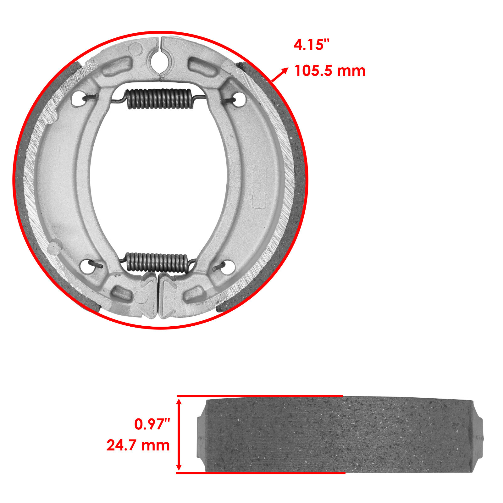 Front Brake Pads and Rear Brake Shoes for Yamaha TW200 Trailway 200 2001-2024
