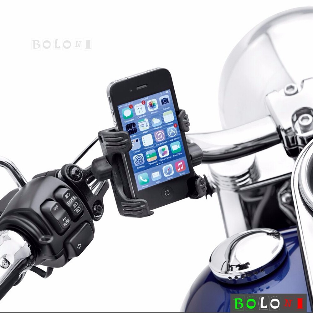 Motorcycle Handlebar Mount Phone Carrier Set For Dyna Softail Sportster 883 1200