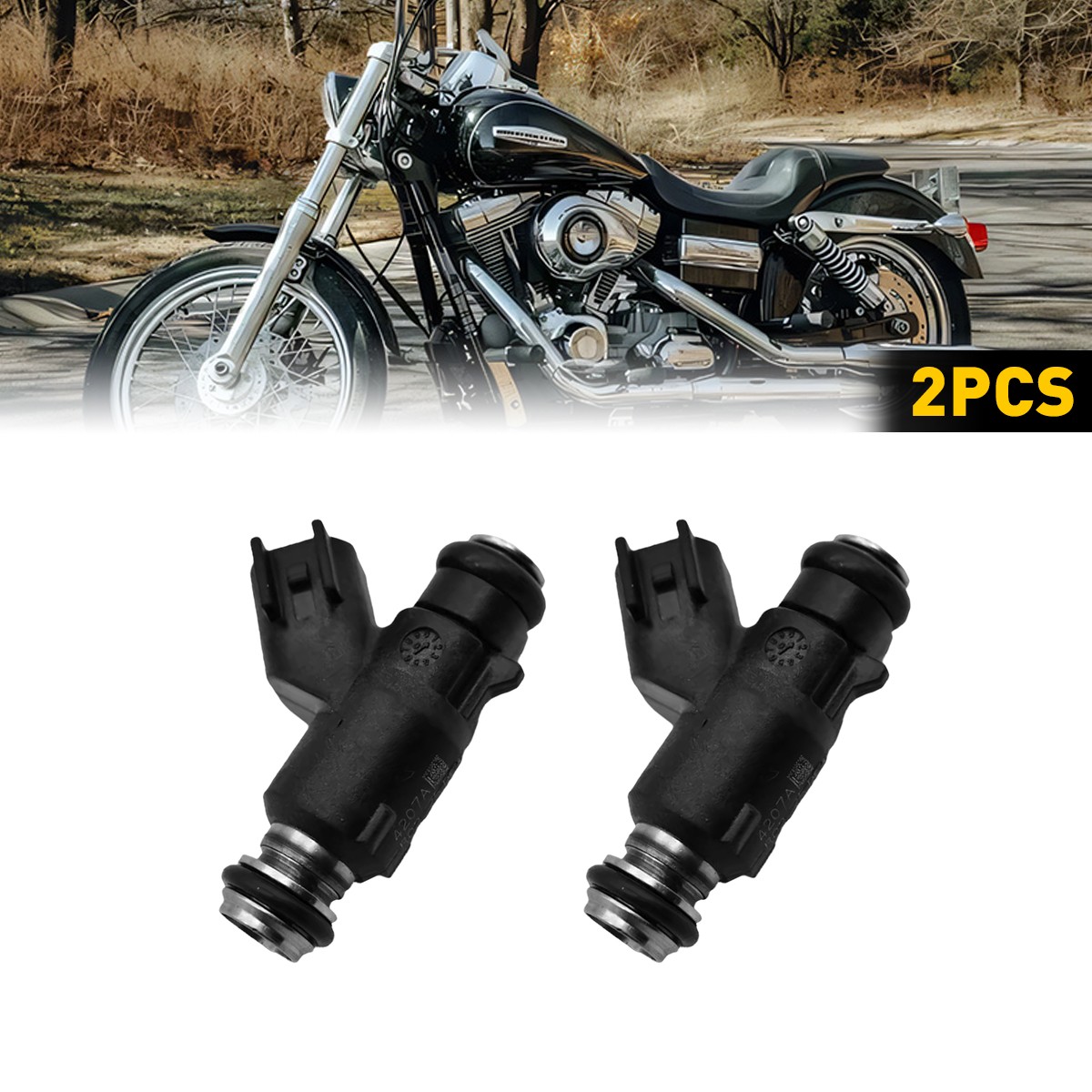 Fuel Injectors 2770906A For Harley-Davidson Rocker FXCW 08-09 Plastic & Metal EJ