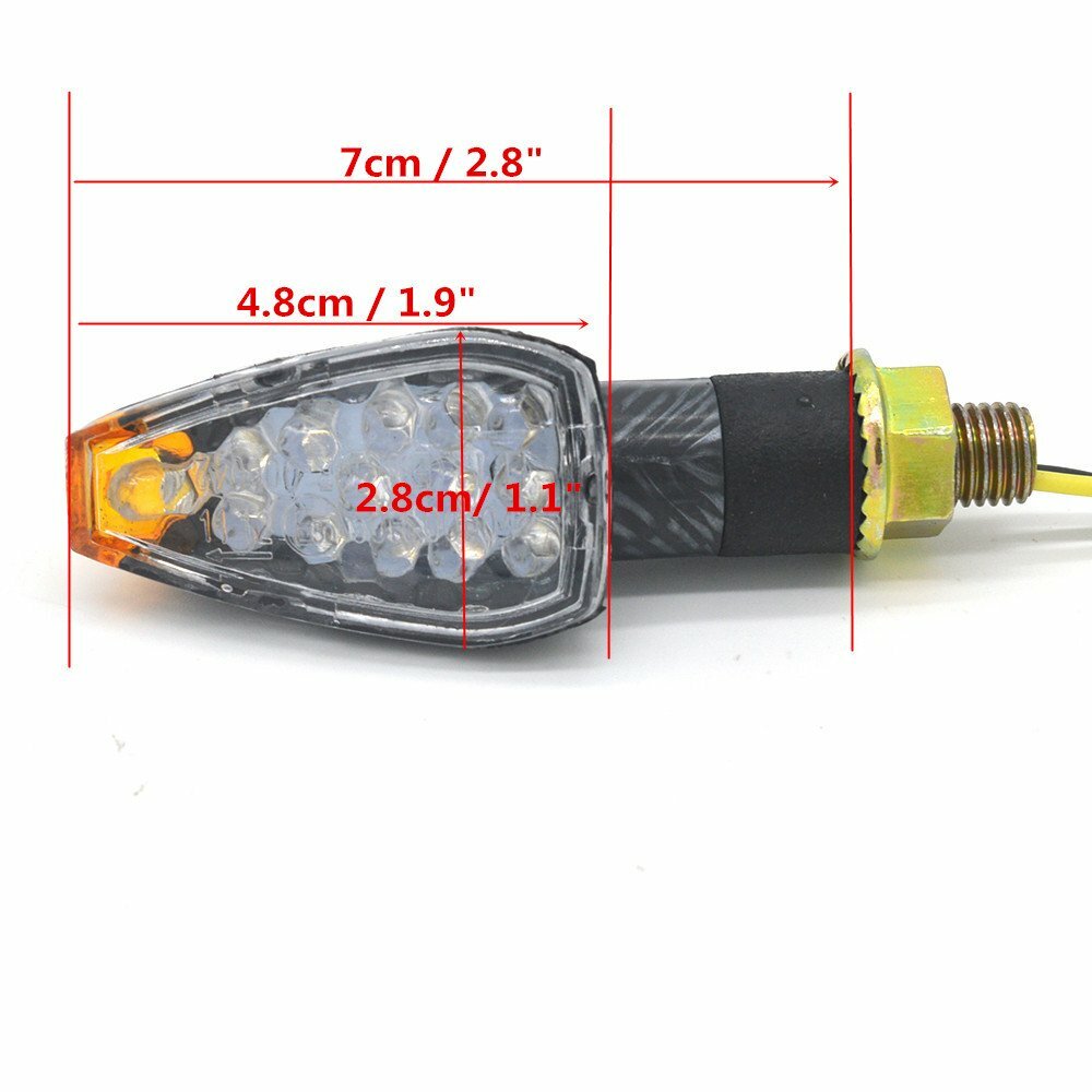 Mini Stalk Arrow Light Motorcycle Turn Signals Light LED Indicator Blinker Amber