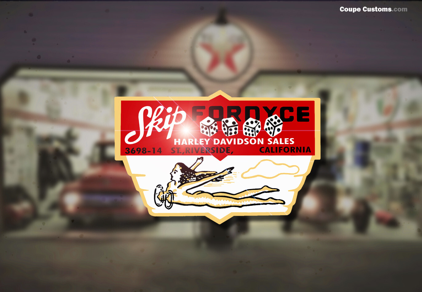 1940s Cycle Event Sticker Decal BSA Harley Triumph Motorcycle Pinup Indian