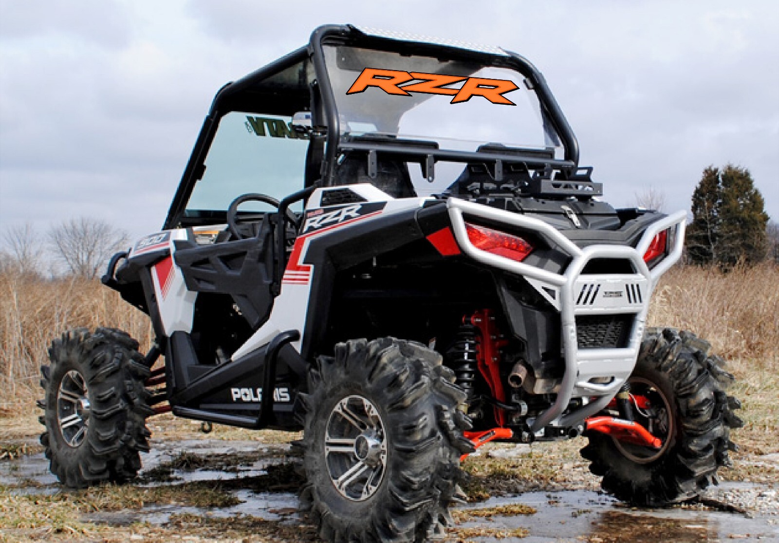 RZR decal 4 pack graphic / ORANGE / vinyl adhesive stickers / decal pack