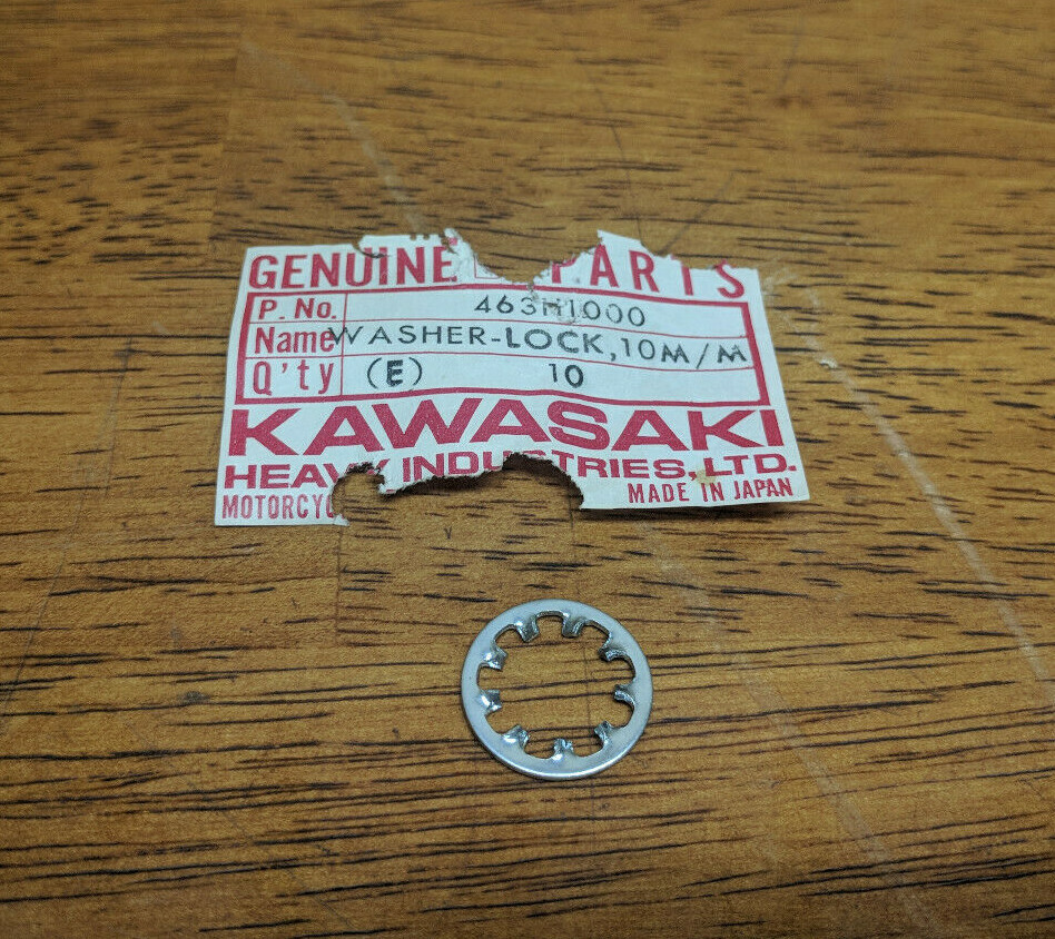 NOS Kawasaki KV75/100 G3SS G5,KD125/175 10MM Lock Washer 463H1000 (SPB7)