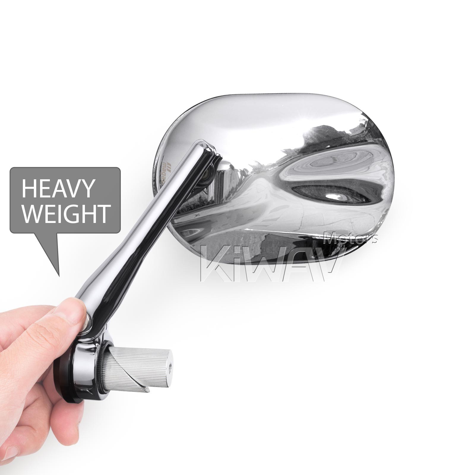 Bar end mirrors STARK chrome oval heavy 1″ hollow bar ID 17.5-24.9mm for Triumph