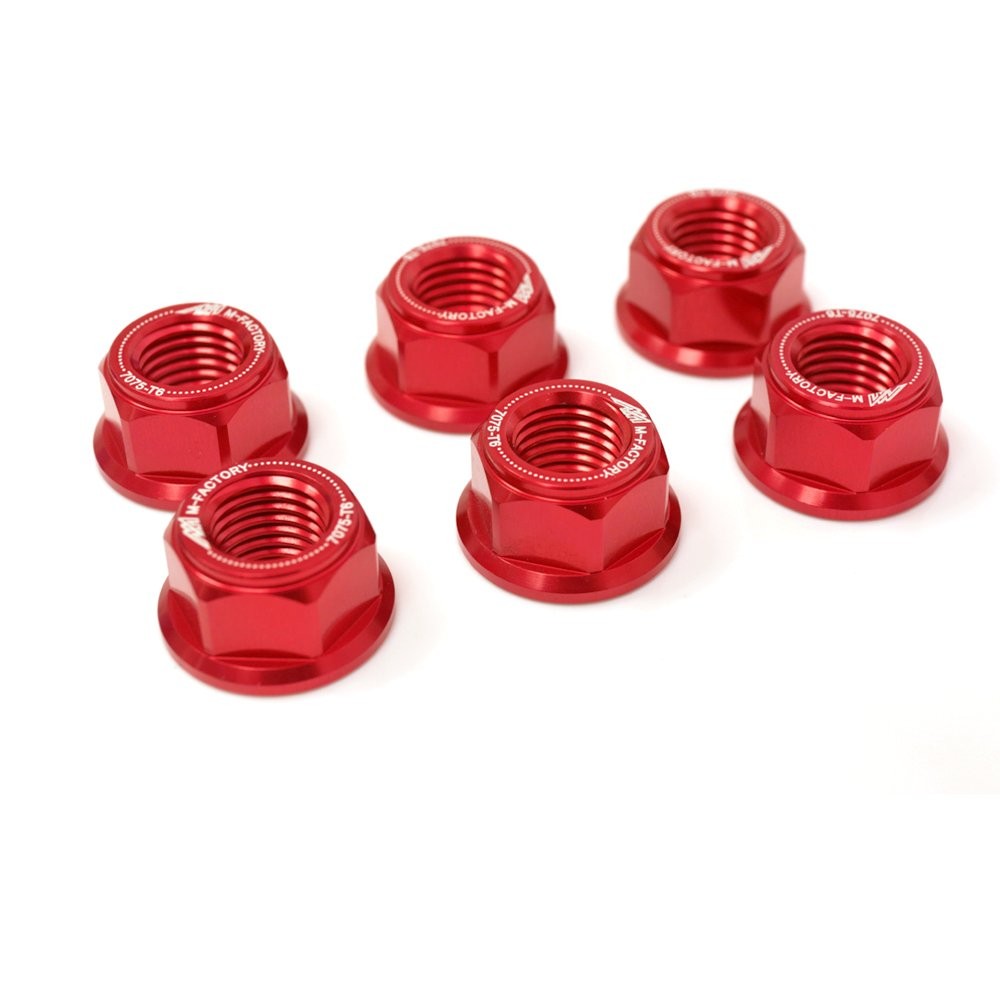 Red CNC Racing Rear Sprocket Nuts For Aprilia RSV 1000 4V R 09-14 13 12 11 10
