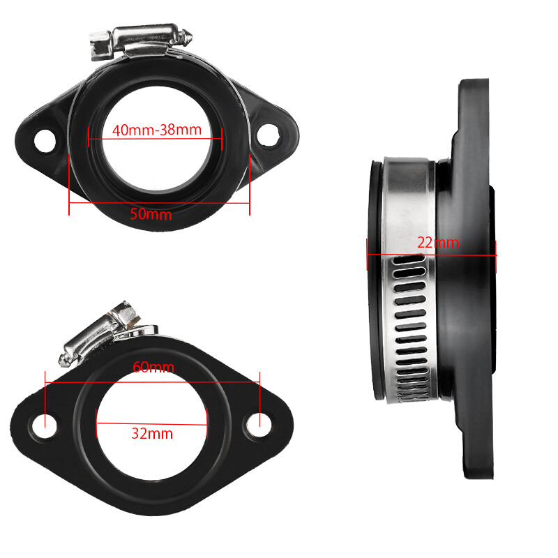 32mm 34mm Carb Flange Intake Adapter Manifold Boot For Mikuni 32-34 Carburetors