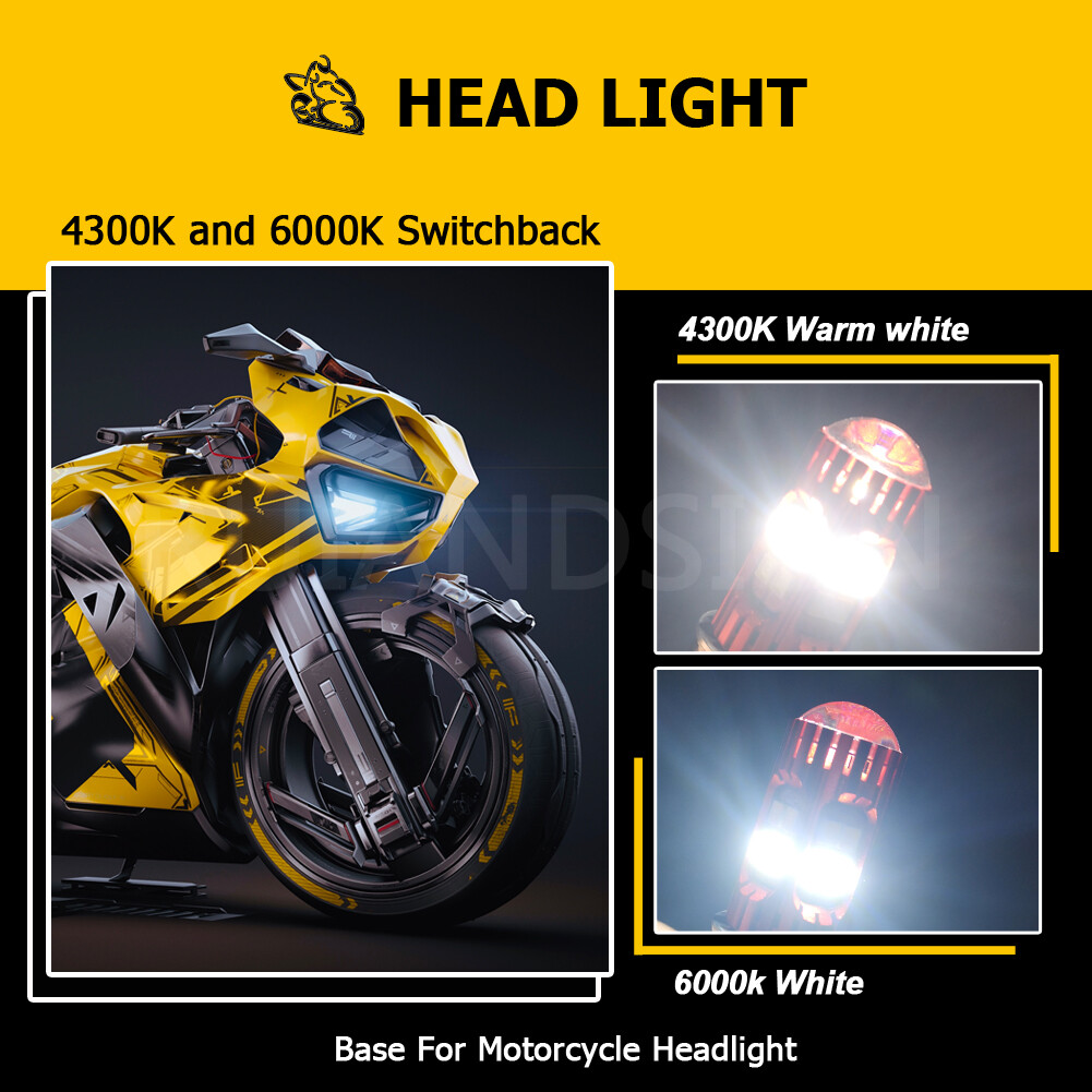 Switchback BA20D LED Motorcycle Headlight Bulb Lamp 10-30V White Warm White