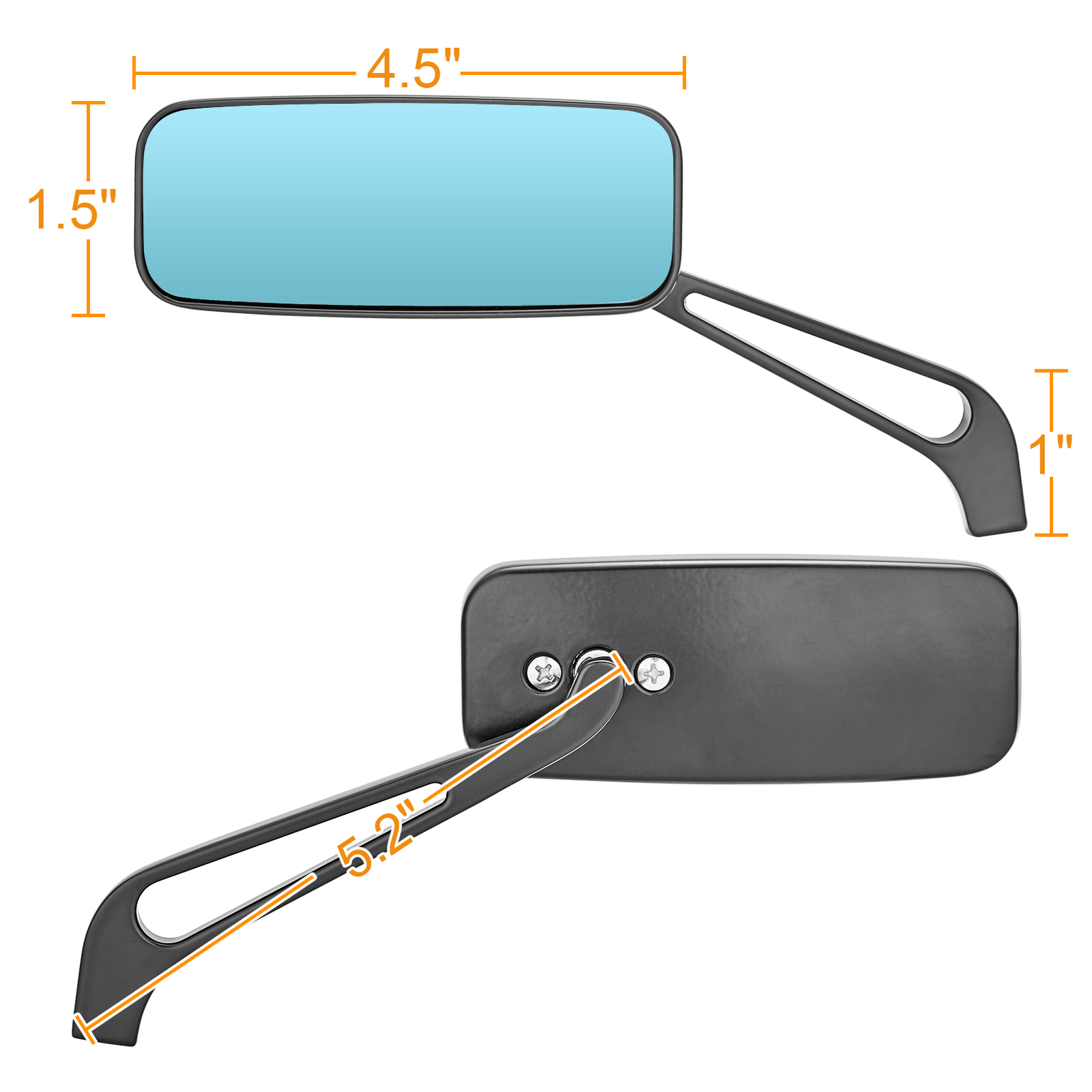 Wide-angle Motorcycle Rear View Side Mirrors 8mm 10mm For Harley Dyna Softail