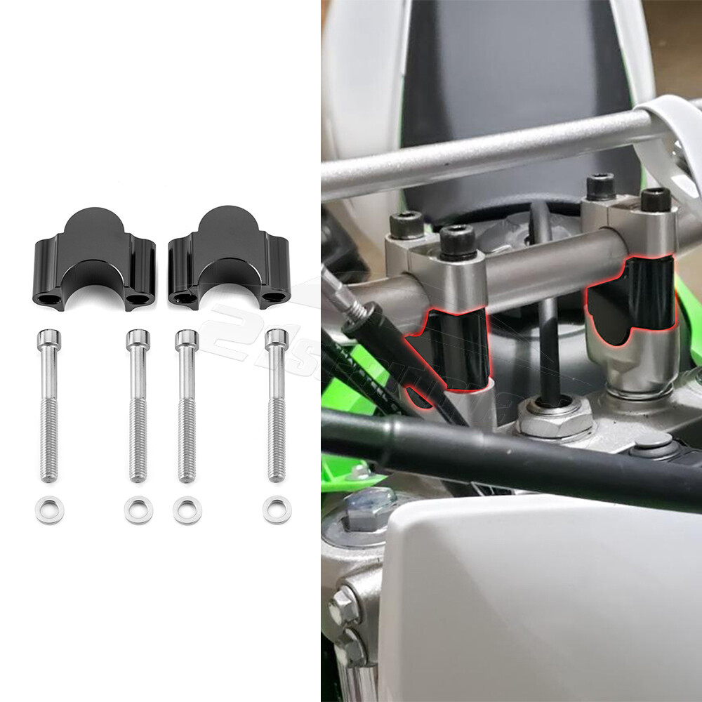 Black Handlebar Risers 1 1/8″ Bars 30mm Height Fit For Husqvarna TC 65 2021-2023