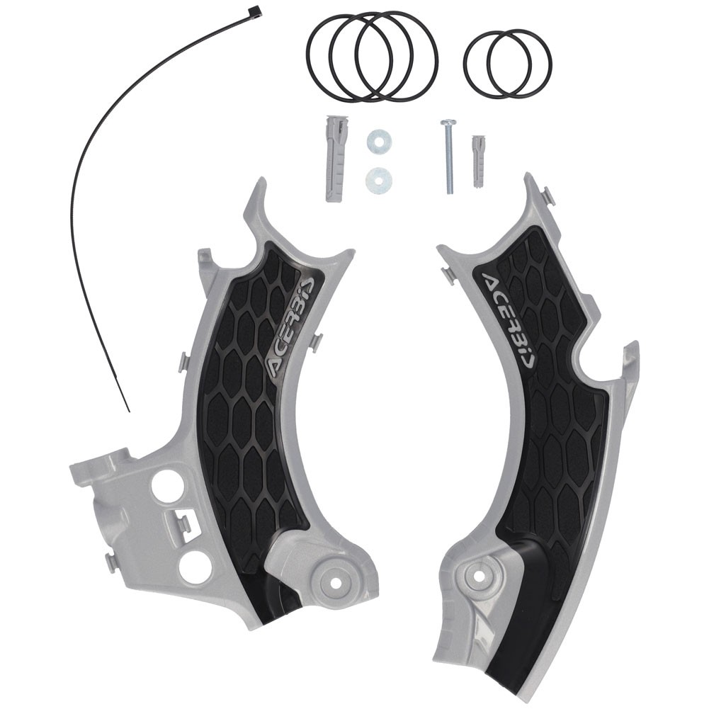Acerbis X-Grip Frame Guards Silver/Black 2986181015