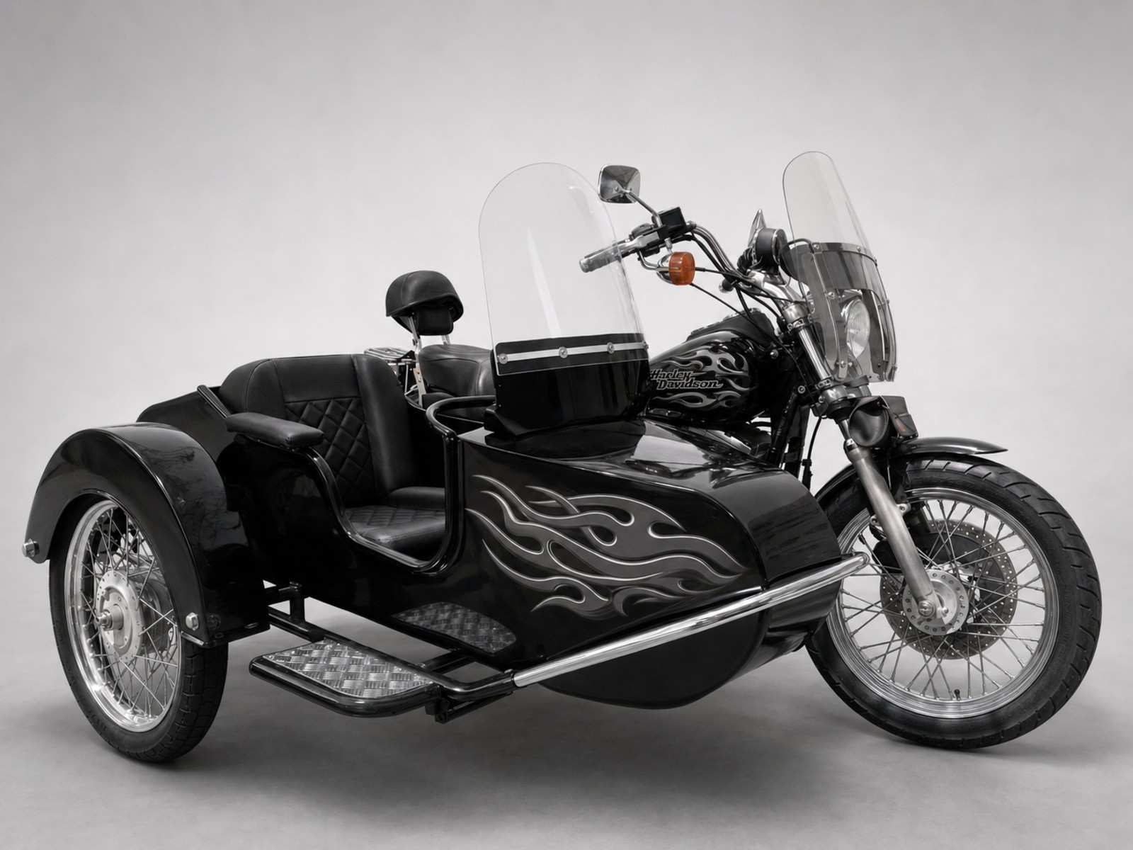 Motorcycle Sidecar w/ Mounting Kit | Fits Harley, Indian, Honda, Yamaha,Triumph