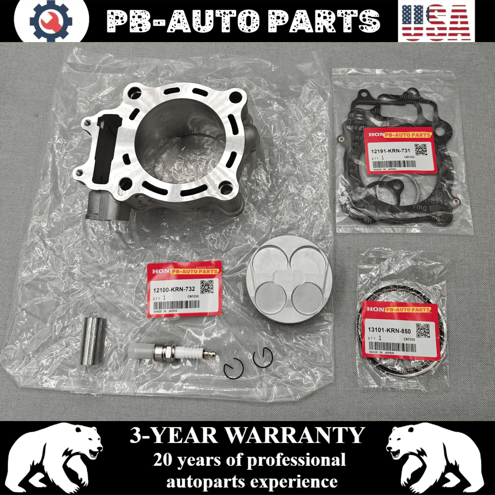 NEW OEM TOP END KIT W/ CYLINDER 78MM FOR HONDA CRF250R CRF250X 2004-2017