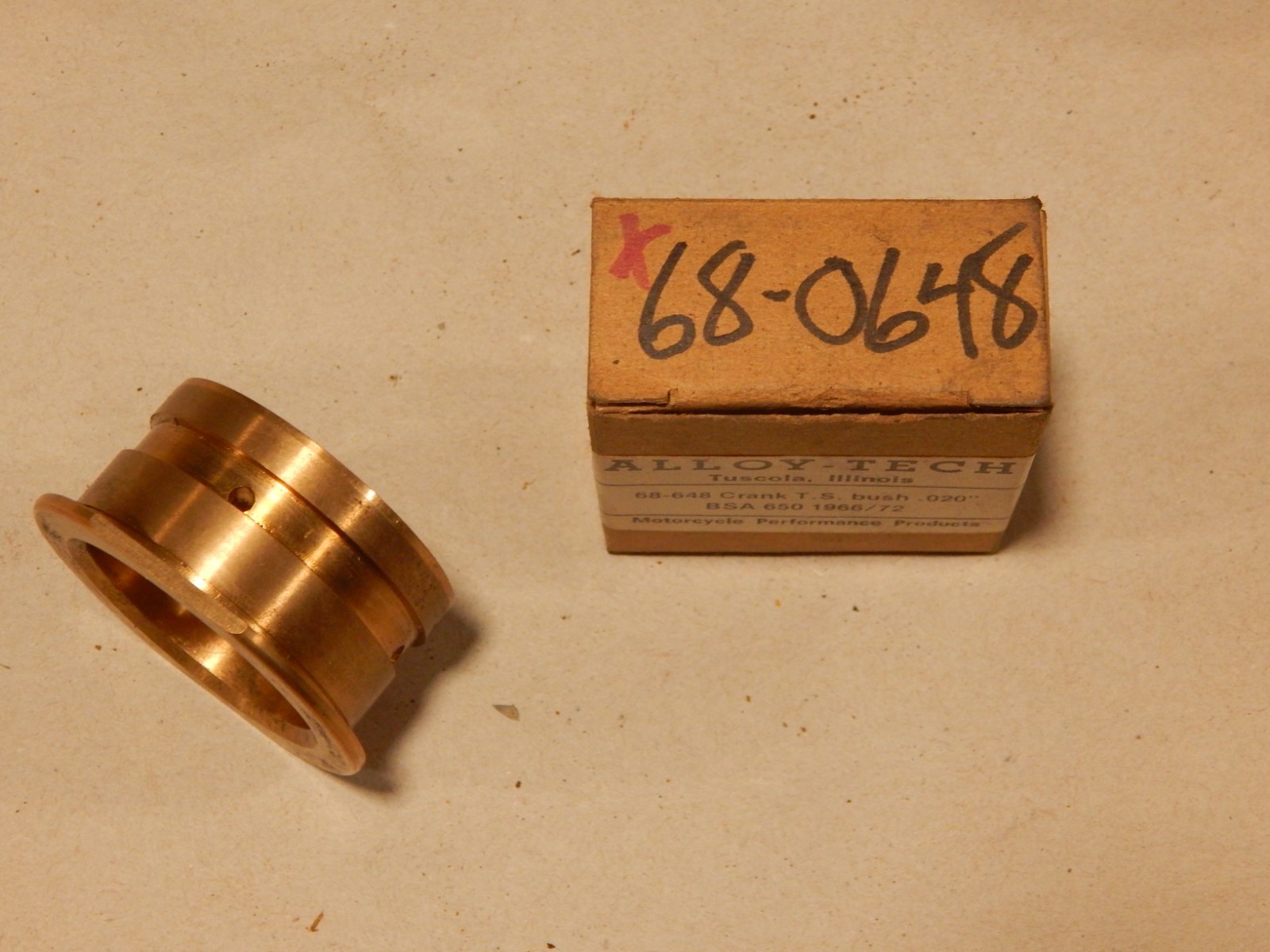 68-0648 BSA BUSH CRANK 1966-72 A65 A50 .020 UNDER ALLOY TECH
