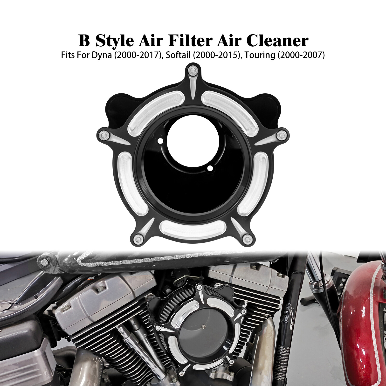 Clear Air Cleaner Grey Intake Filter For Harley Softail Fat Boy Breakout 2000-15