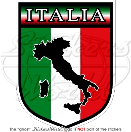 ITALY Italian Shield ITALIA 100mm (4″) Vinyl Bumper Sticker Decal